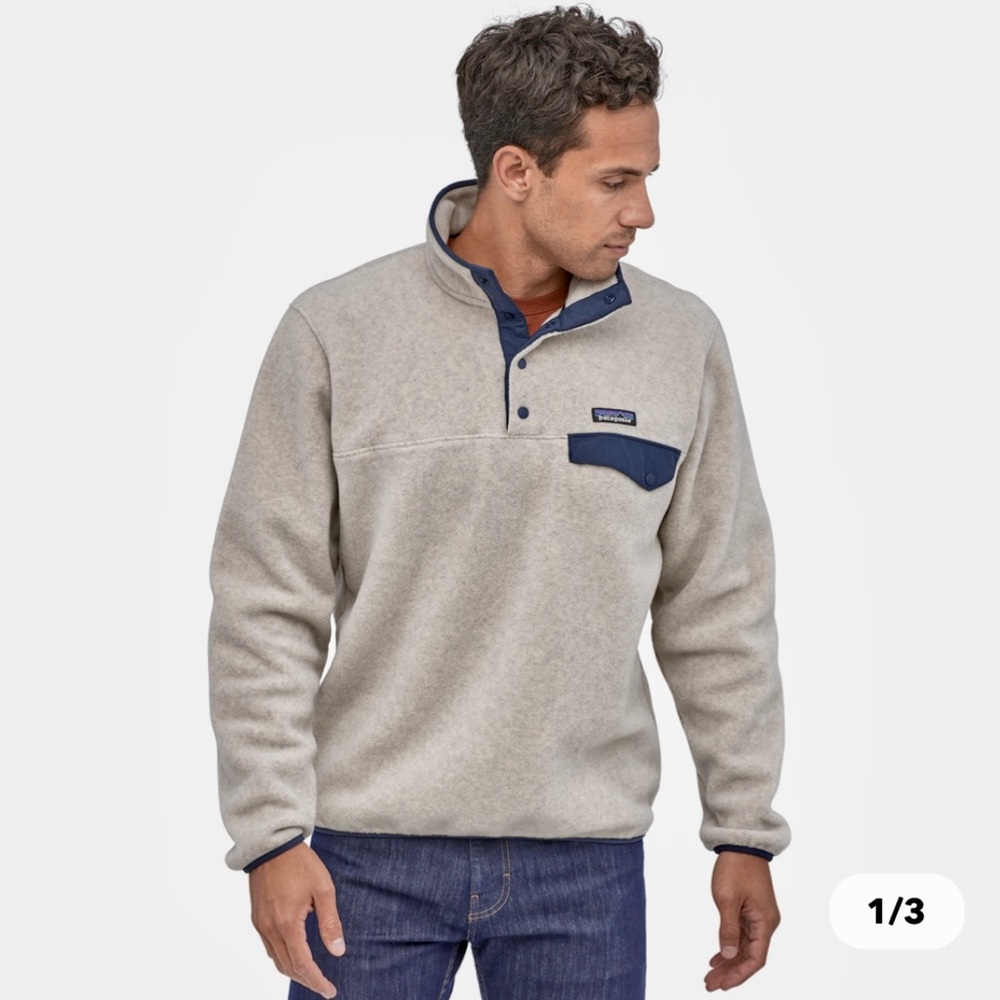 NWT | Patagonia | Men's | LW Synchilla Snap-T Fleece Pullover | Oat | Small
